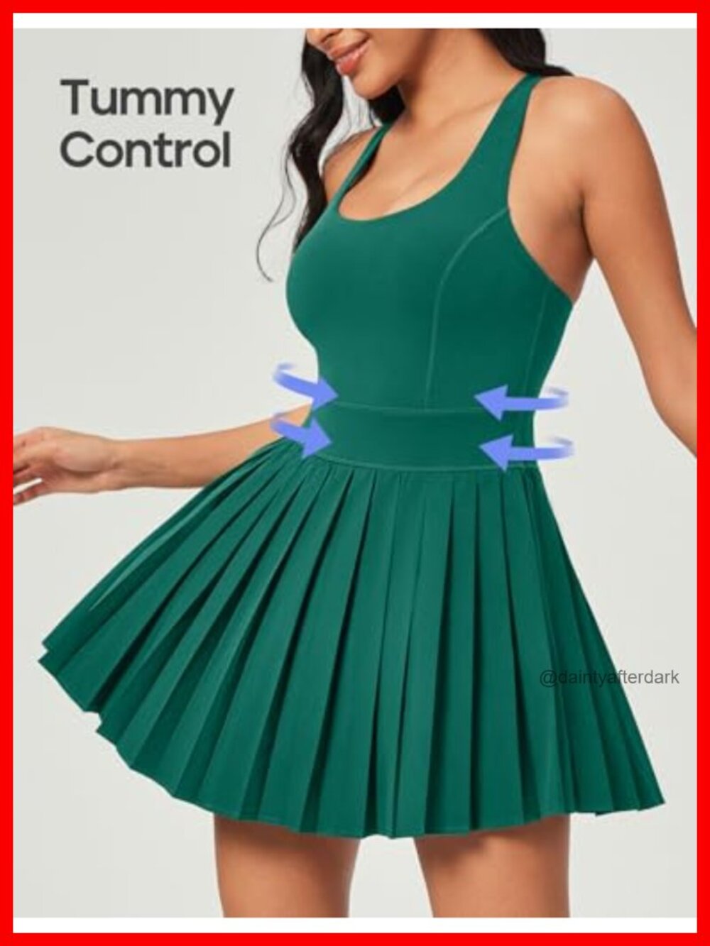 Tennis Dress with Shorts and Built-in Bra Athletic Dress with Pockets - Picture 3 of 4